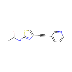 CC(=O)Nc1nc(C#Cc2cccnc2)cs1 ZINC000013680925