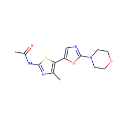 CC(=O)Nc1nc(C)c(-c2cnc(N3CCOCC3)o2)s1 ZINC000095558469