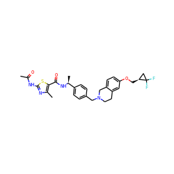 CC(=O)Nc1nc(C)c(C(=O)N[C@@H](C)c2ccc(CN3CCc4cc(OC[C@H]5CC5(F)F)ccc4C3)cc2)s1 ZINC001772614053
