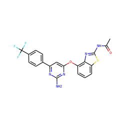 CC(=O)Nc1nc2c(Oc3cc(-c4ccc(C(F)(F)F)cc4)nc(N)n3)cccc2s1 ZINC000028961103