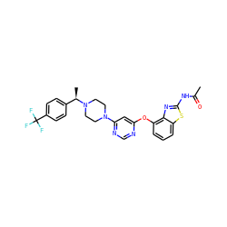 CC(=O)Nc1nc2c(Oc3cc(N4CCN([C@H](C)c5ccc(C(F)(F)F)cc5)CC4)ncn3)cccc2s1 ZINC000028702015