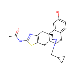 CC(=O)Nc1nc2c(s1)C[C@H]1[C@H]3Cc4ccc(O)cc4[C@@]1(CCN3CC1CC1)C2 ZINC000103289984