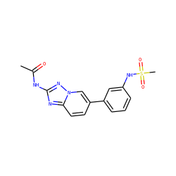 CC(=O)Nc1nc2ccc(-c3cccc(NS(C)(=O)=O)c3)cn2n1 ZINC000084711834