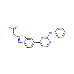 CC(=O)Nc1nc2ccc(-c3ccnc(Nc4ccccc4)n3)cc2s1 ZINC000071317149