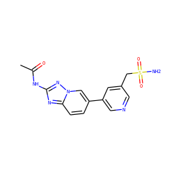 CC(=O)Nc1nc2ccc(-c3cncc(CS(N)(=O)=O)c3)cn2n1 ZINC000084724954