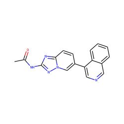 CC(=O)Nc1nc2ccc(-c3cncc4ccccc34)cn2n1 ZINC000084727719