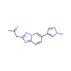 CC(=O)Nc1nc2ccc(-c3cnn(C)c3)cn2n1 ZINC000084669252