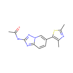 CC(=O)Nc1nc2ccc(-c3sc(C)nc3C)cn2n1 ZINC000084671496