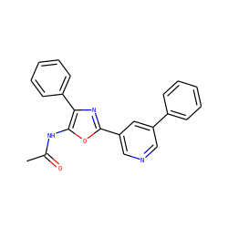 CC(=O)Nc1oc(-c2cncc(-c3ccccc3)c2)nc1-c1ccccc1 ZINC000013538090