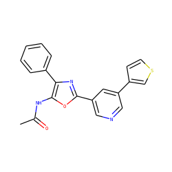 CC(=O)Nc1oc(-c2cncc(-c3ccsc3)c2)nc1-c1ccccc1 ZINC000013538087