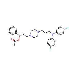 CC(=O)O[C@@H](CCN1CCN(CCCN(c2ccc(F)cc2)c2ccc(F)cc2)CC1)c1ccccc1 ZINC000040975802