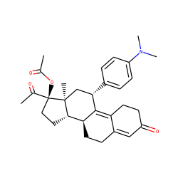 CC(=O)O[C@]1(C(C)=O)CC[C@H]2[C@@H]3CCC4=CC(=O)CCC4=C3[C@@H](c3ccc(N(C)C)cc3)C[C@@]21C ZINC000003920657