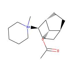 CC(=O)O[C@H]1[C@H]2CC[C@H]1[C@H]([N+]1(C)CCCCC1)CC2 ZINC000100741744