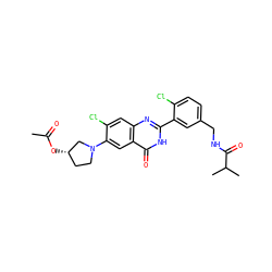 CC(=O)O[C@H]1CCN(c2cc3c(=O)[nH]c(-c4cc(CNC(=O)C(C)C)ccc4Cl)nc3cc2Cl)C1 ZINC000299837617