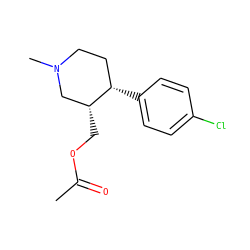 CC(=O)OC[C@@H]1CN(C)CC[C@@H]1c1ccc(Cl)cc1 ZINC000013779623