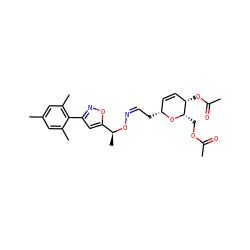 CC(=O)OC[C@@H]1O[C@H](C/C=N\O[C@@H](C)c2cc(-c3c(C)cc(C)cc3C)no2)C=C[C@@H]1OC(C)=O ZINC000008035661
