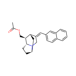 CC(=O)OC[C@H]1[C@H]2C[C@H]3CC[C@H]1N3C/C2=C\c1ccc2ccccc2c1 ZINC000253632591