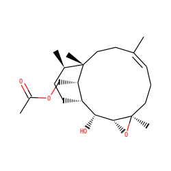 CC(=O)OC[C@H]1[C@H]2CC[C@@H](C)[C@]1(C)CC/C(C)=C/CC[C@@]1(C)O[C@@H]1[C@@H]2O ZINC000100788034