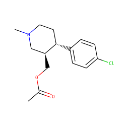 CC(=O)OC[C@H]1CN(C)CC[C@@H]1c1ccc(Cl)cc1 ZINC000013579454