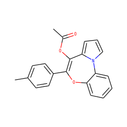 CC(=O)OC1=C(c2ccc(C)cc2)Oc2ccccc2-n2cccc21 ZINC000013757571