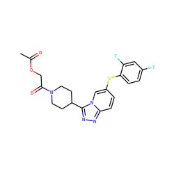 CC(=O)OCC(=O)N1CCC(c2nnc3ccc(Sc4ccc(F)cc4F)cn23)CC1 ZINC000035880667
