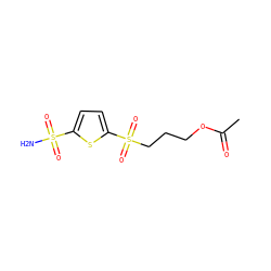 CC(=O)OCCCS(=O)(=O)c1ccc(S(N)(=O)=O)s1 ZINC000013825355