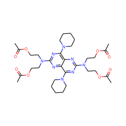 CC(=O)OCCN(CCOC(C)=O)c1nc(N2CCCCC2)c2nc(N(CCOC(C)=O)CCOC(C)=O)nc(N3CCCCC3)c2n1 ZINC000028710698
