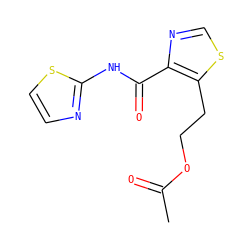 CC(=O)OCCc1scnc1C(=O)Nc1nccs1 ZINC000028464209