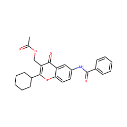 CC(=O)OCc1c(C2CCCCC2)oc2ccc(NC(=O)c3ccccc3)cc2c1=O ZINC000299869743