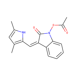 CC(=O)ON1C(=O)/C(=C\c2[nH]c(C)cc2C)c2ccccc21 ZINC000013671622