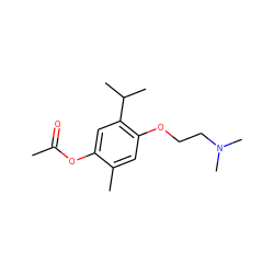 CC(=O)Oc1cc(C(C)C)c(OCCN(C)C)cc1C ZINC000000057401