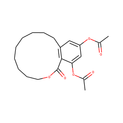 CC(=O)Oc1cc2c(c(OC(C)=O)c1)C(=O)OCCCCCCCCC2 ZINC000066075003