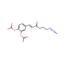 CC(=O)Oc1ccc(/C=C/C(=O)CCCN=[N+]=[N-])cc1OC(C)=O ZINC000473134781