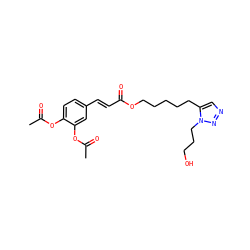 CC(=O)Oc1ccc(/C=C/C(=O)OCCCCCc2cnnn2CCCO)cc1OC(C)=O ZINC000473134044