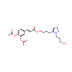 CC(=O)Oc1ccc(/C=C/C(=O)OCCCCc2cnnn2CCCO)cc1OC(C)=O ZINC000473136010