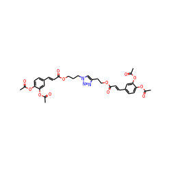 CC(=O)Oc1ccc(/C=C/C(=O)OCCCn2cc(CCOC(=O)/C=C/c3ccc(OC(C)=O)c(OC(C)=O)c3)nn2)cc1OC(C)=O ZINC000473136022