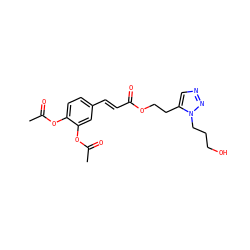 CC(=O)Oc1ccc(/C=C/C(=O)OCCc2cnnn2CCCO)cc1OC(C)=O ZINC000473134005