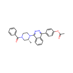 CC(=O)Oc1ccc(-c2nnc(N3CCN(C(=O)c4ccccc4)C[C@H]3C)c3ccccc23)cc1 ZINC000058538472