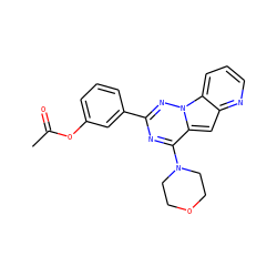 CC(=O)Oc1cccc(-c2nc(N3CCOCC3)c3cc4ncccc4n3n2)c1 ZINC000073221442