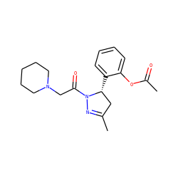 CC(=O)Oc1ccccc1[C@@H]1CC(C)=NN1C(=O)CN1CCCCC1 ZINC000653735510