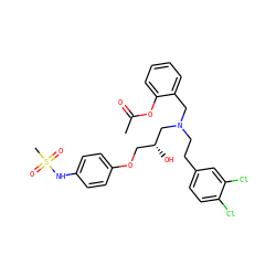 CC(=O)Oc1ccccc1CN(CCc1ccc(Cl)c(Cl)c1)C[C@H](O)COc1ccc(NS(C)(=O)=O)cc1 ZINC000049878758