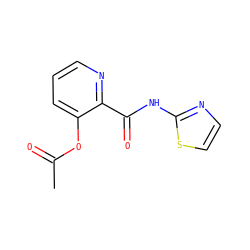 CC(=O)Oc1cccnc1C(=O)Nc1nccs1 ZINC000013521895