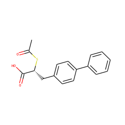 CC(=O)S[C@H](Cc1ccc(-c2ccccc2)cc1)C(=O)O ZINC000000026599