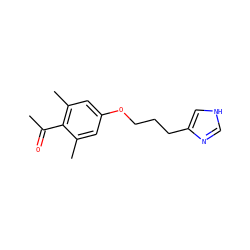 CC(=O)c1c(C)cc(OCCCc2c[nH]cn2)cc1C ZINC000013814605