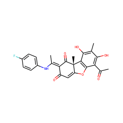CC(=O)c1c(O)c(C)c(O)c2c1OC1=CC(=O)/C(=C(/C)Nc3ccc(F)cc3)C(=O)[C@@]12C ZINC000103023455