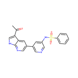 CC(=O)c1c[nH]c2ncc(-c3cncc(NS(=O)(=O)c4ccccc4)c3)cc12 ZINC000064559738