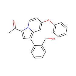 CC(=O)c1cc(-c2ccccc2CO)c2cc(Oc3ccccc3)ccn12 ZINC000095920942