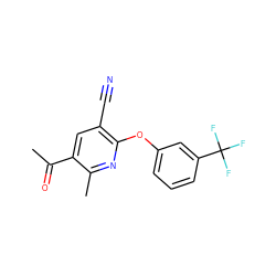 CC(=O)c1cc(C#N)c(Oc2cccc(C(F)(F)F)c2)nc1C ZINC000001382989