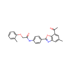 CC(=O)c1cc(C)cc2nc(-c3ccc(NC(=O)COc4ccccc4C)cc3)oc12 ZINC000029048457