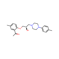 CC(=O)c1cc(C)ccc1OC[C@H](O)CN1CCN(c2ccc(C)cc2)CC1 ZINC000096941816